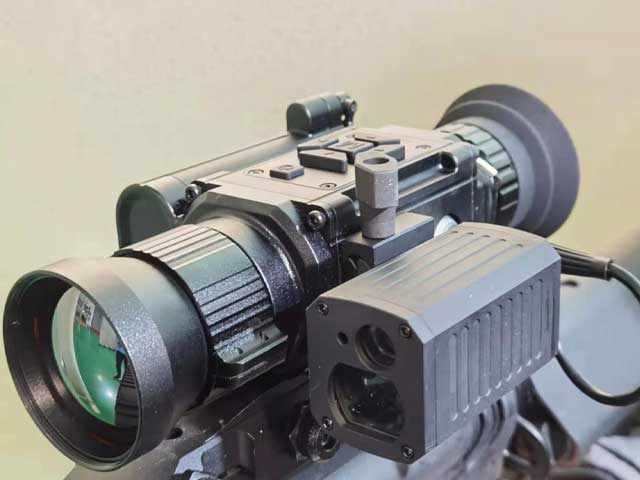 Night vision thermal imaging rifle scope with laser range finder