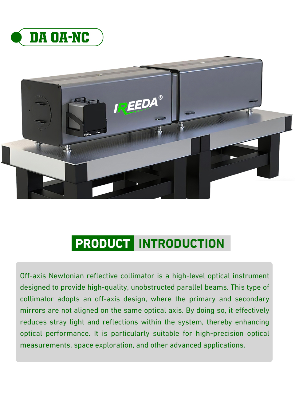 IREEDA Off-axis Newtonian reflective collimator
